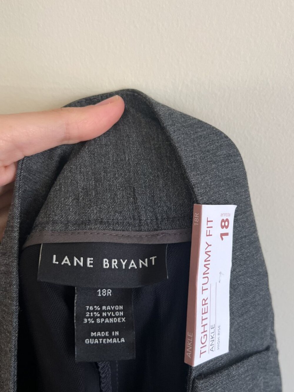 NWT Lane Bryant Gray Tighter Tummy High Rise Straight 4-Season Pants - Picture 6 of 7